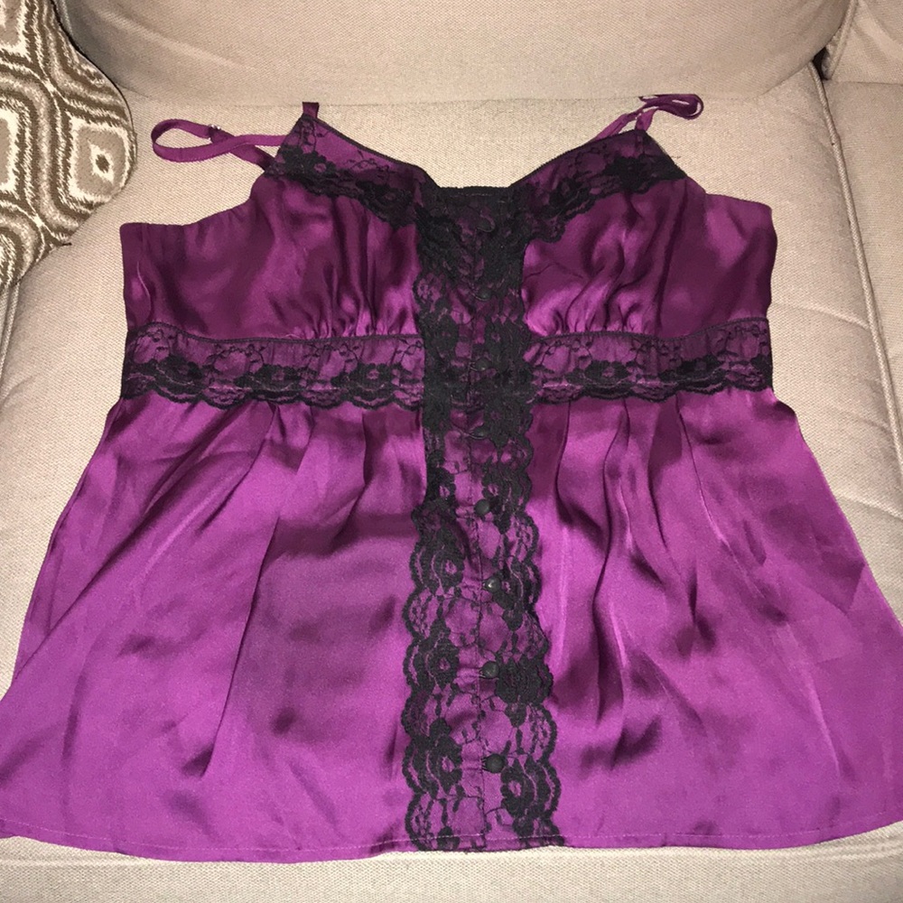 Lace, button-up tank